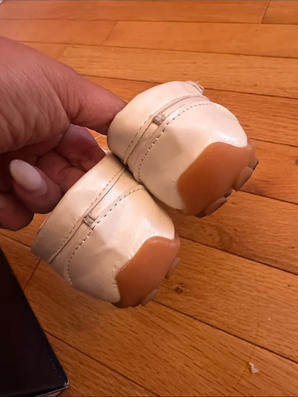 Kids White Moccasin Slip-On Shoes